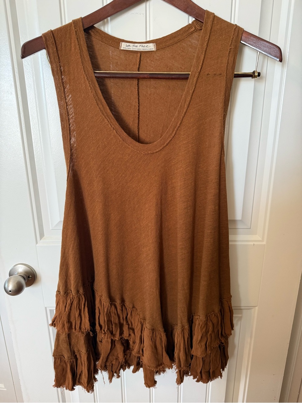 We The Free Burnt Sienna Ruffle-Hem Tank